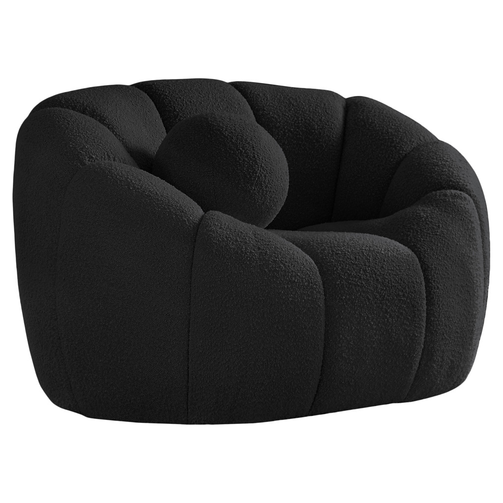 Elijah Boucle Fabric Chair Meridian Furniture 644BLACK-C | Tanguay