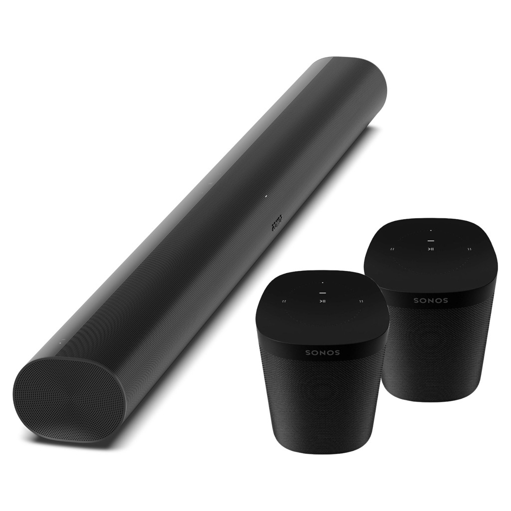 Sonos Black Arc Sound Bar & 2- One SL Wireless Speaker Set Sonos **ARC  SURROUND 3.1