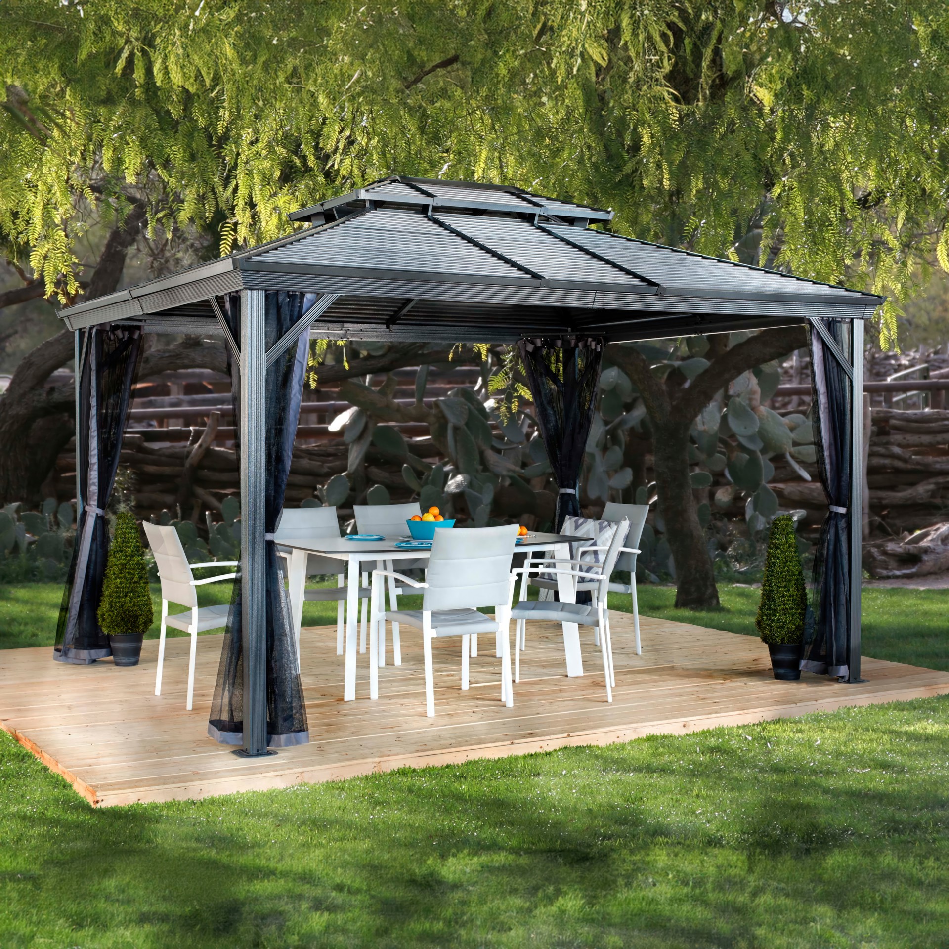 ロビー Sojag Ventura II Double Roof Gazebo 10 ft. x 10 ft. SOJAG 500