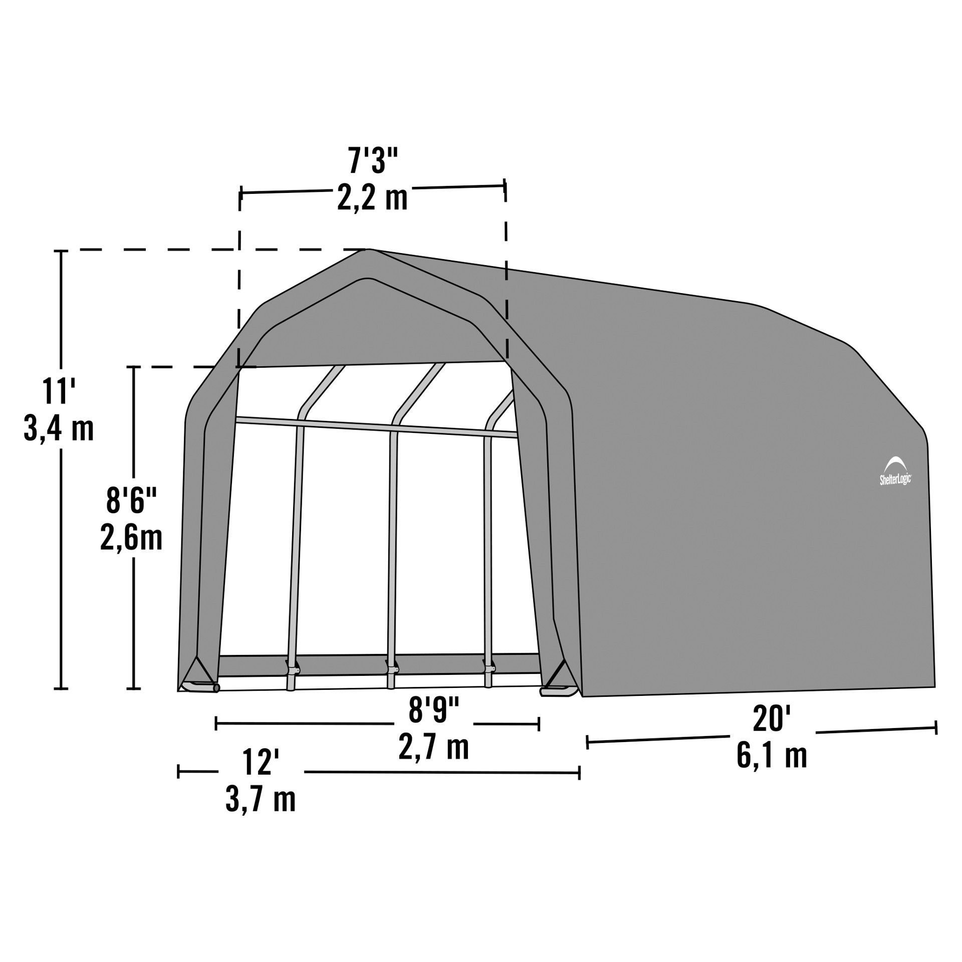 12' x 20' Canvas Garage Shelterlogic 90053 | Tanguay