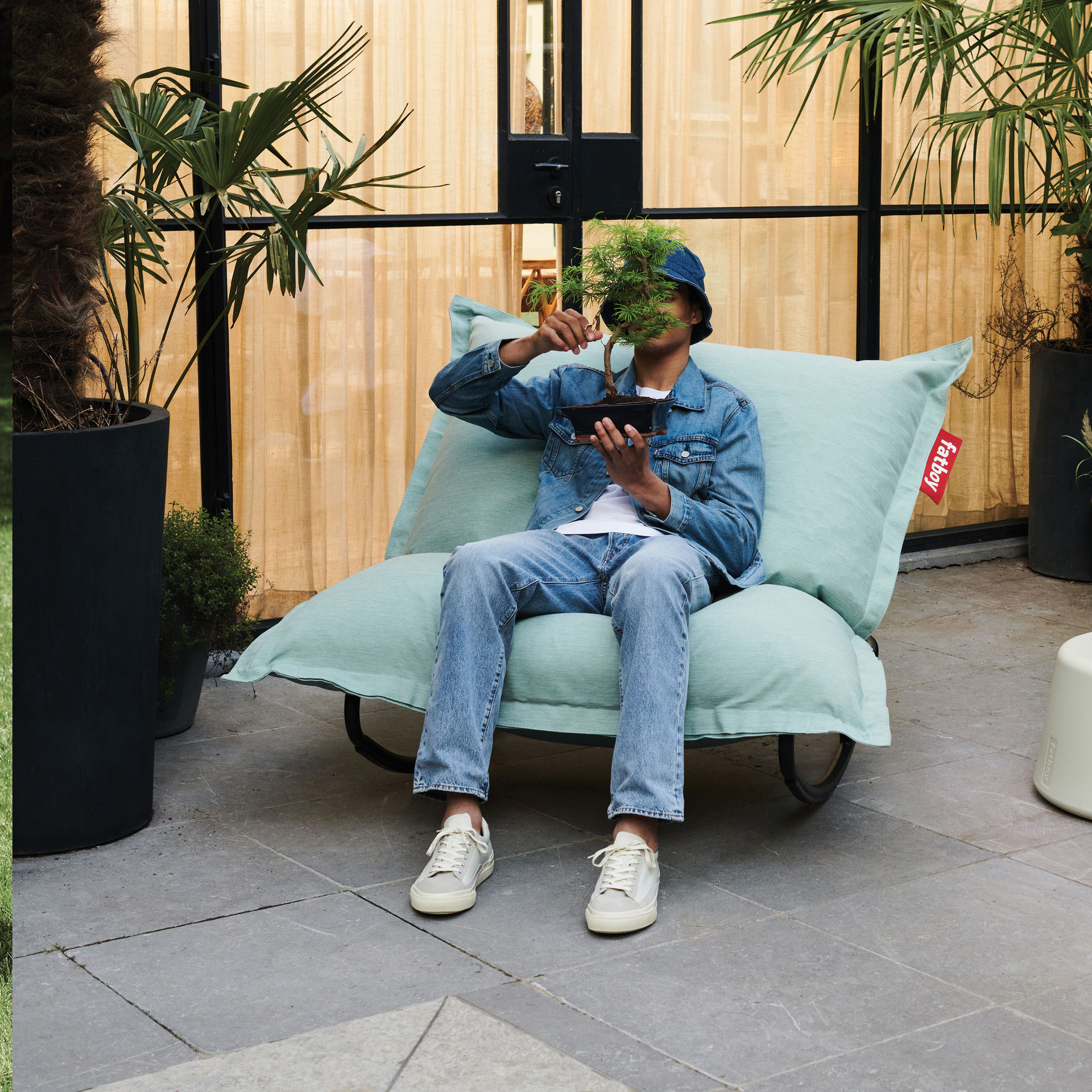 Fatboy Original Olefin Outdoor Bean Bag Chair medium blue Fatboy