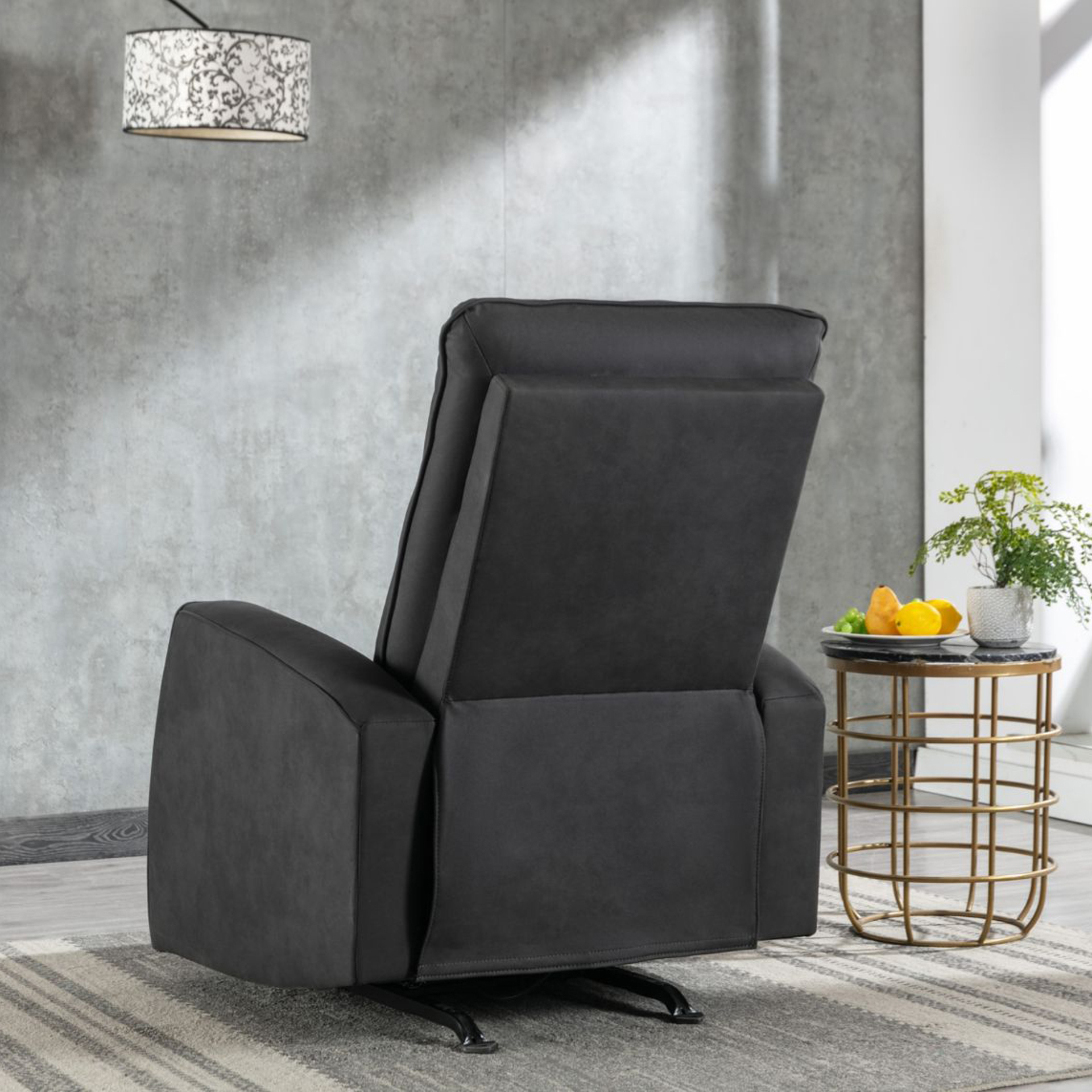 Power Fabric Rocker Recliner Mazin 99069P-BLK-1 | Tanguay