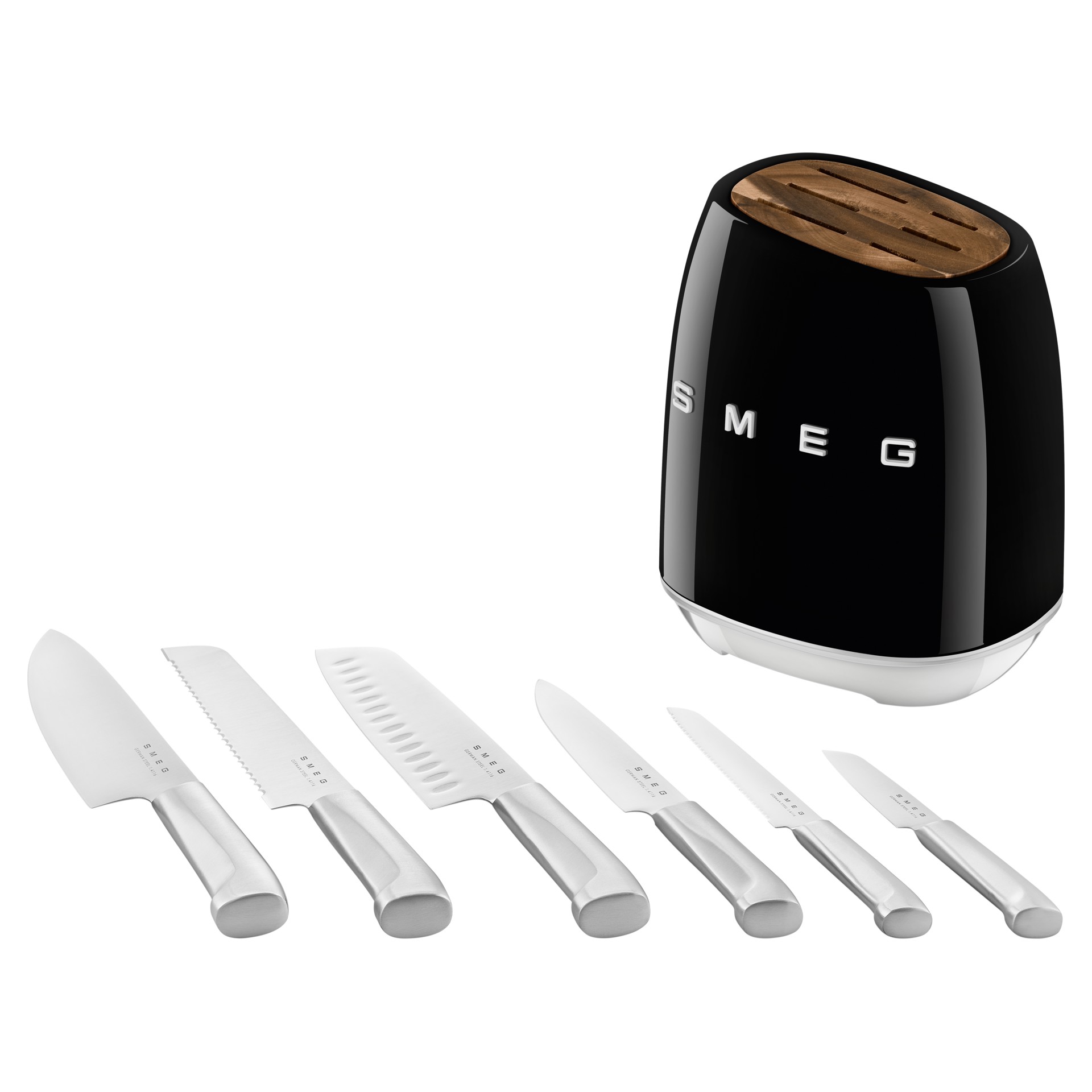 Knife Block with 6 Knives Smeg KBSF01BL | Tanguay