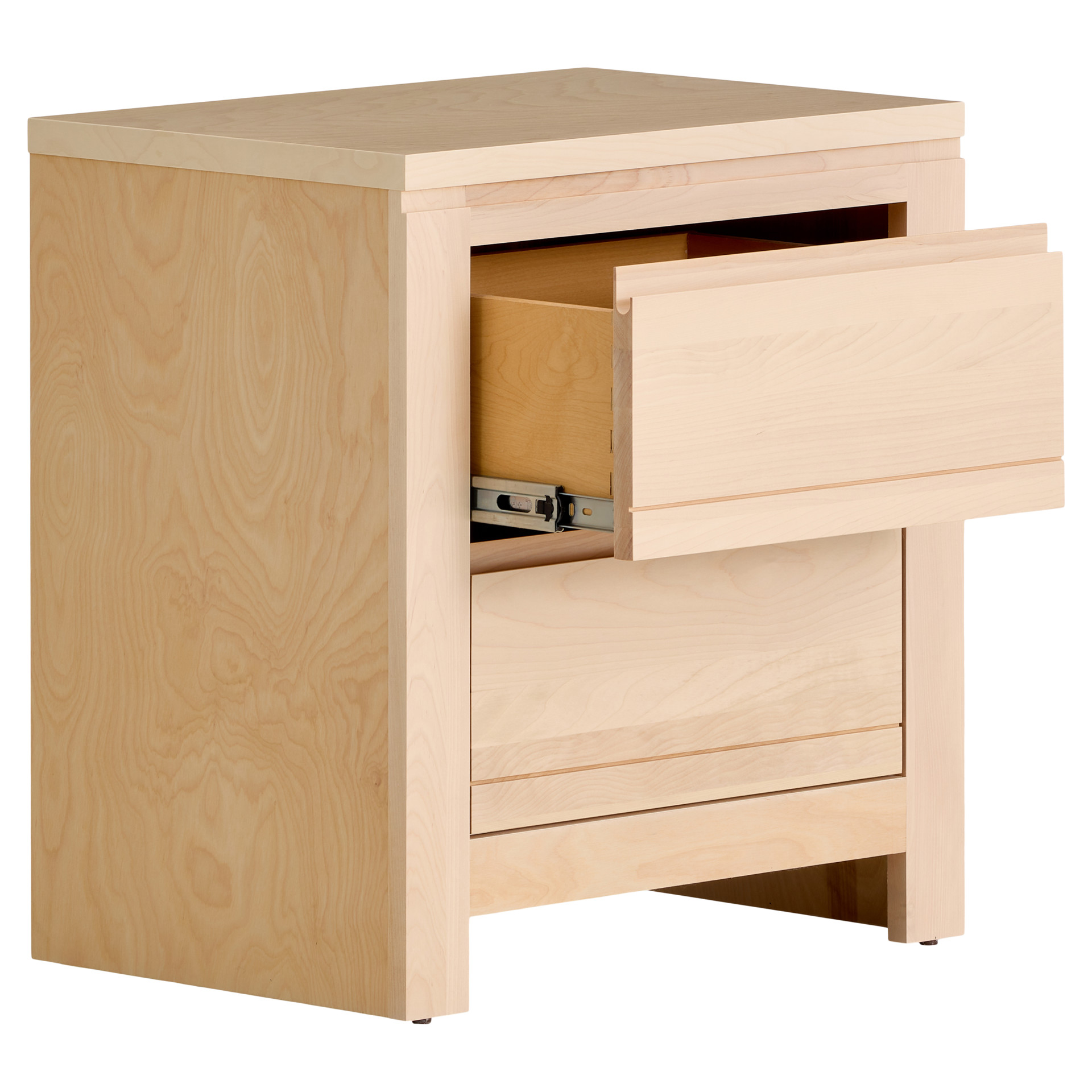 Natural Wood Nightstand with 2 Drawers Industrie Villageois 4195 Tanguay