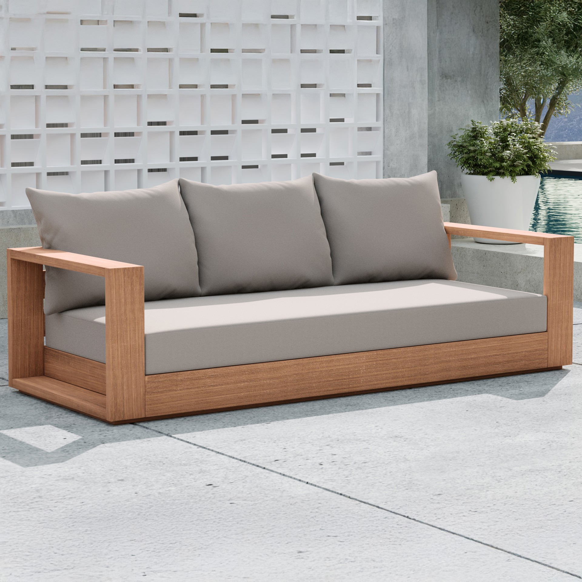 Tulum Collection Outdoor Sofa Meridian Furniture 353GREY-S | Tanguay