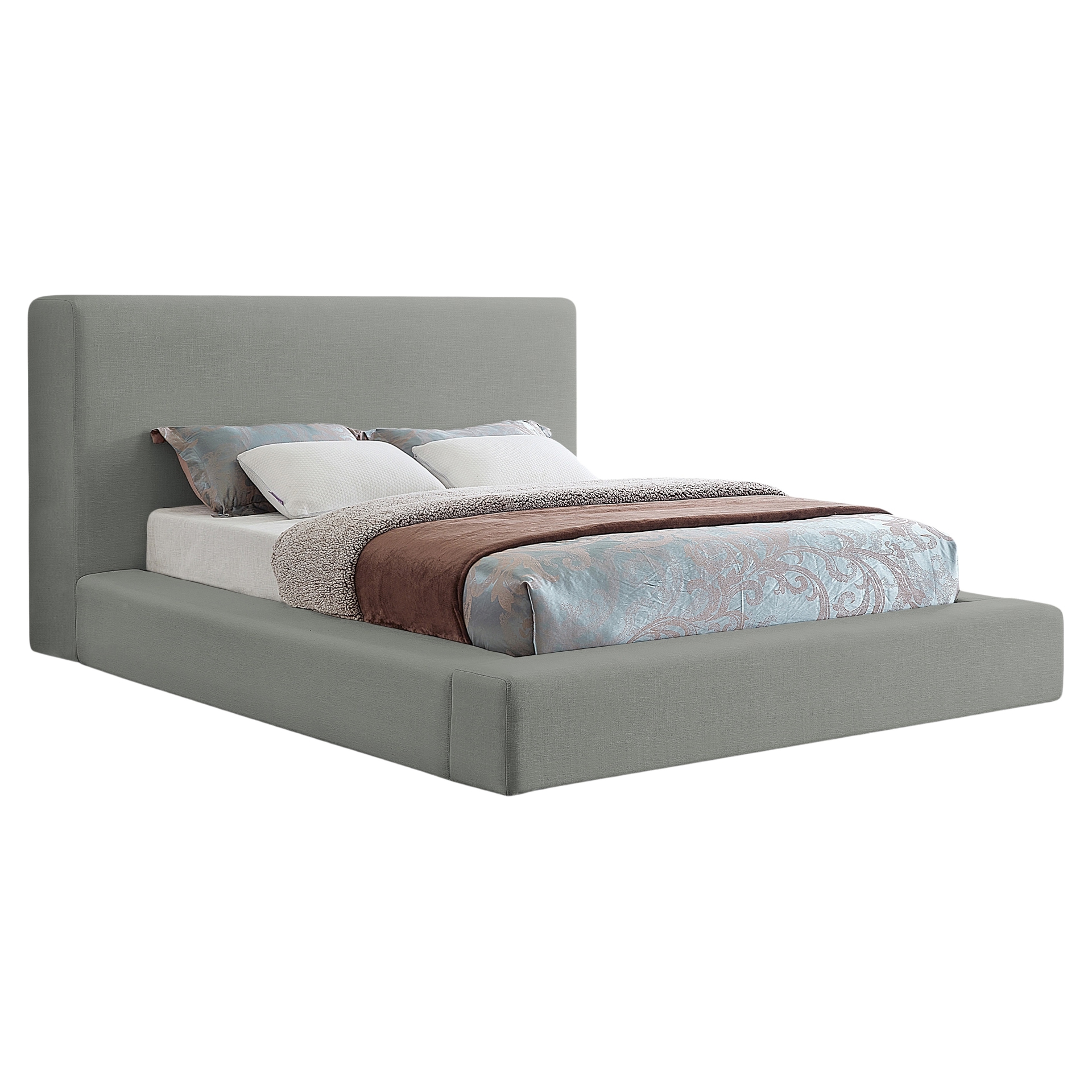❋KING U88❋ Devin Grey Linen Textured Bed (King) Meridian Furniture