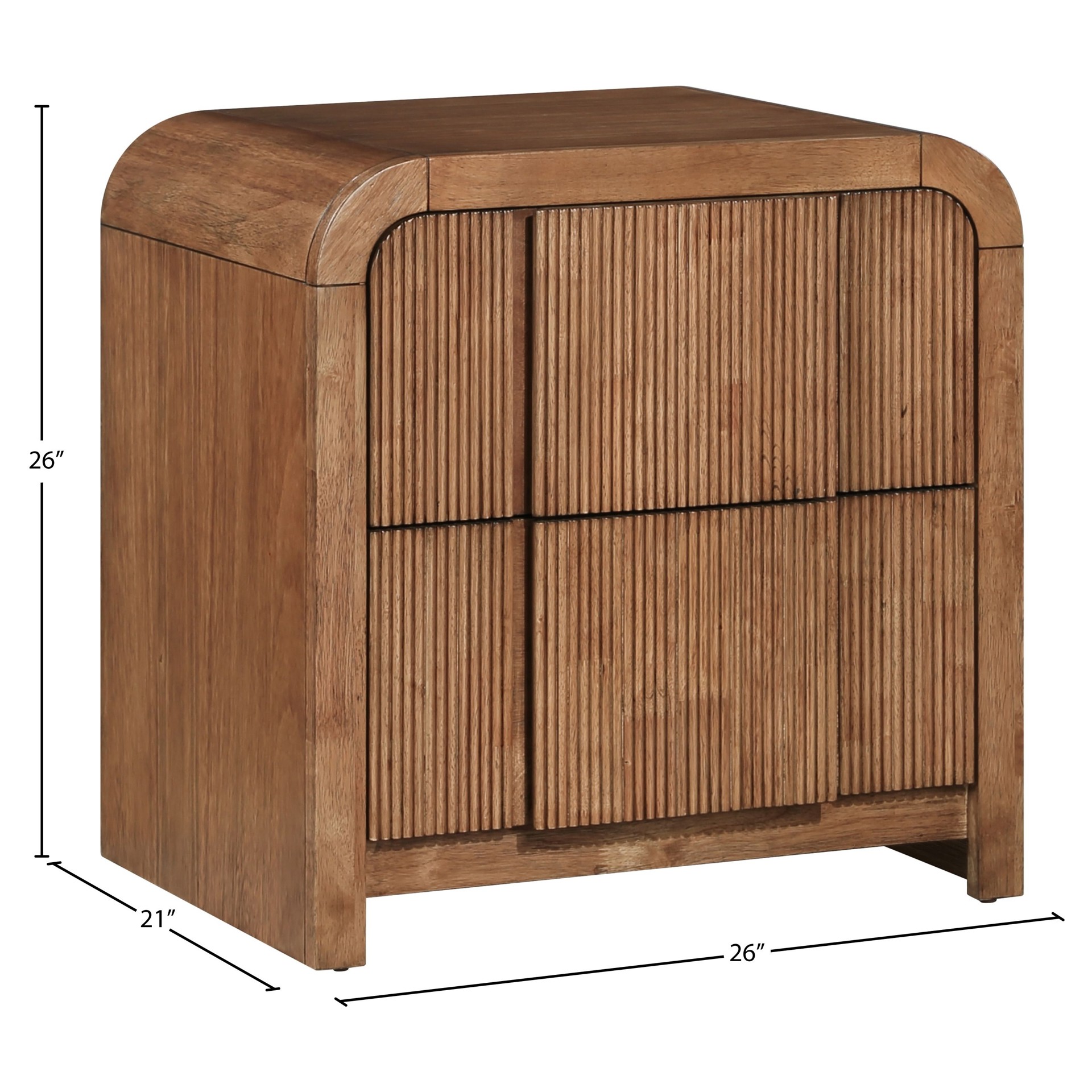 Fluted Walnut Nightstand Meridian Furniture 314WALNUT-NS | Tanguay