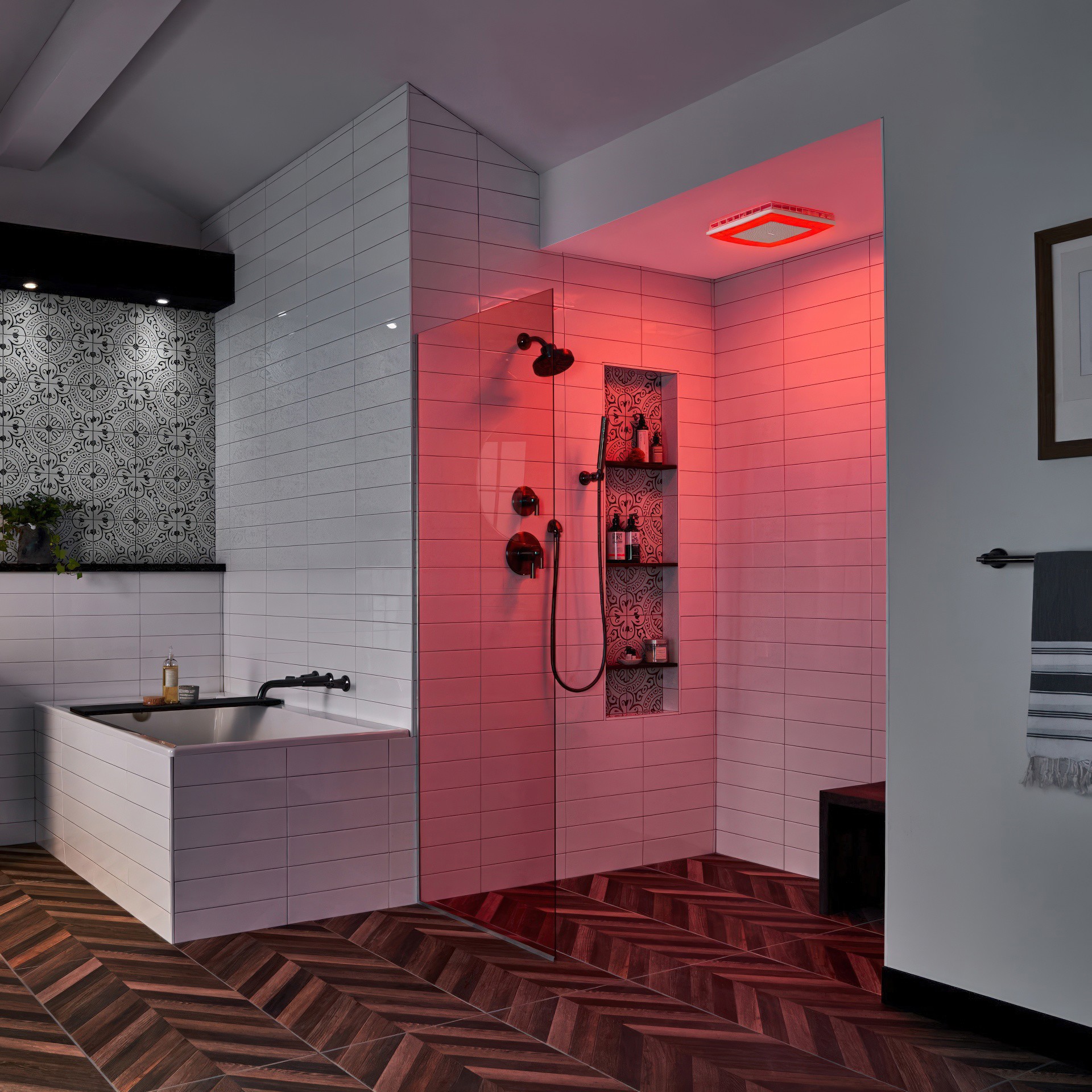 Ventilateur De Salle De Bain 110CFM Avec clairage Multicolore Et Haut Ventilateur De Salle De Bain 110CFM Avec clairage Multicolore Et Haut