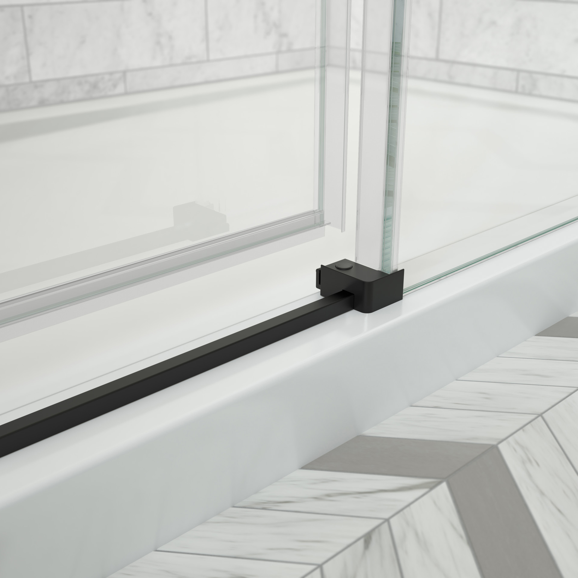 Utile Shower Set with Marble-Finish Panels with Right Drain Maax