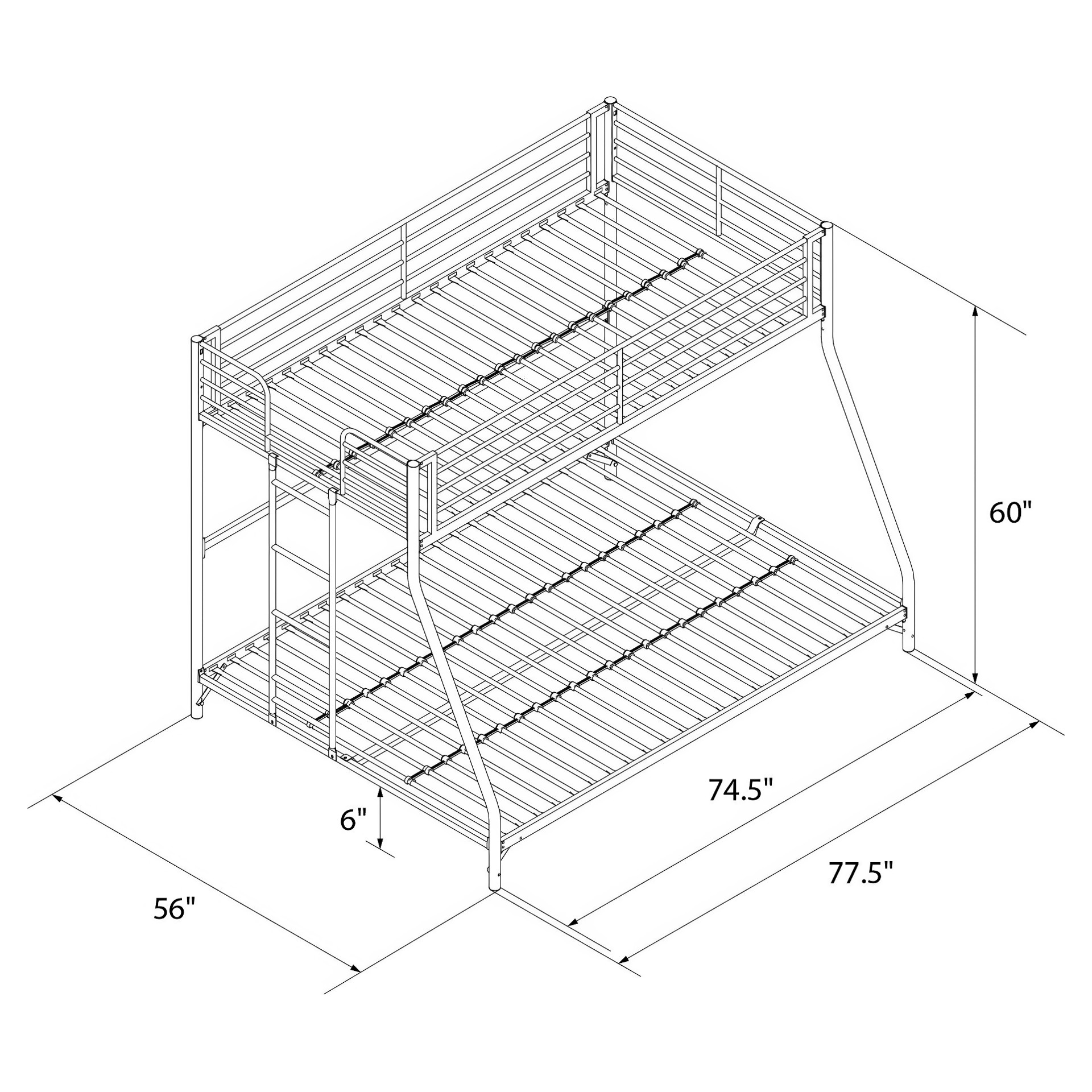 Bunk Bed for Kids, Twin over Full Dorel Home 4616029 | Tanguay