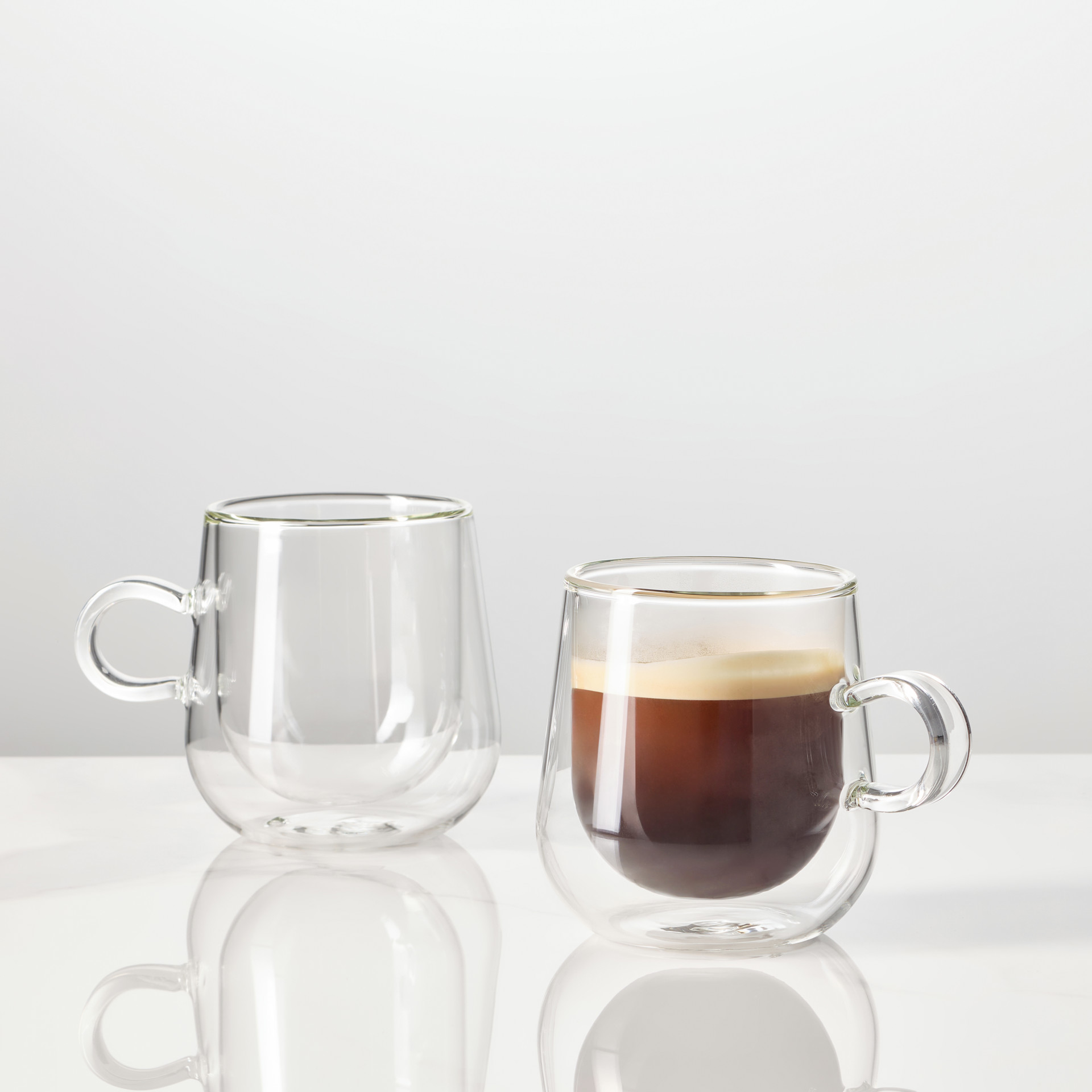 DUO De Tasse à Café Expresso Verre Double Paroi Et Sous-verre Bambou