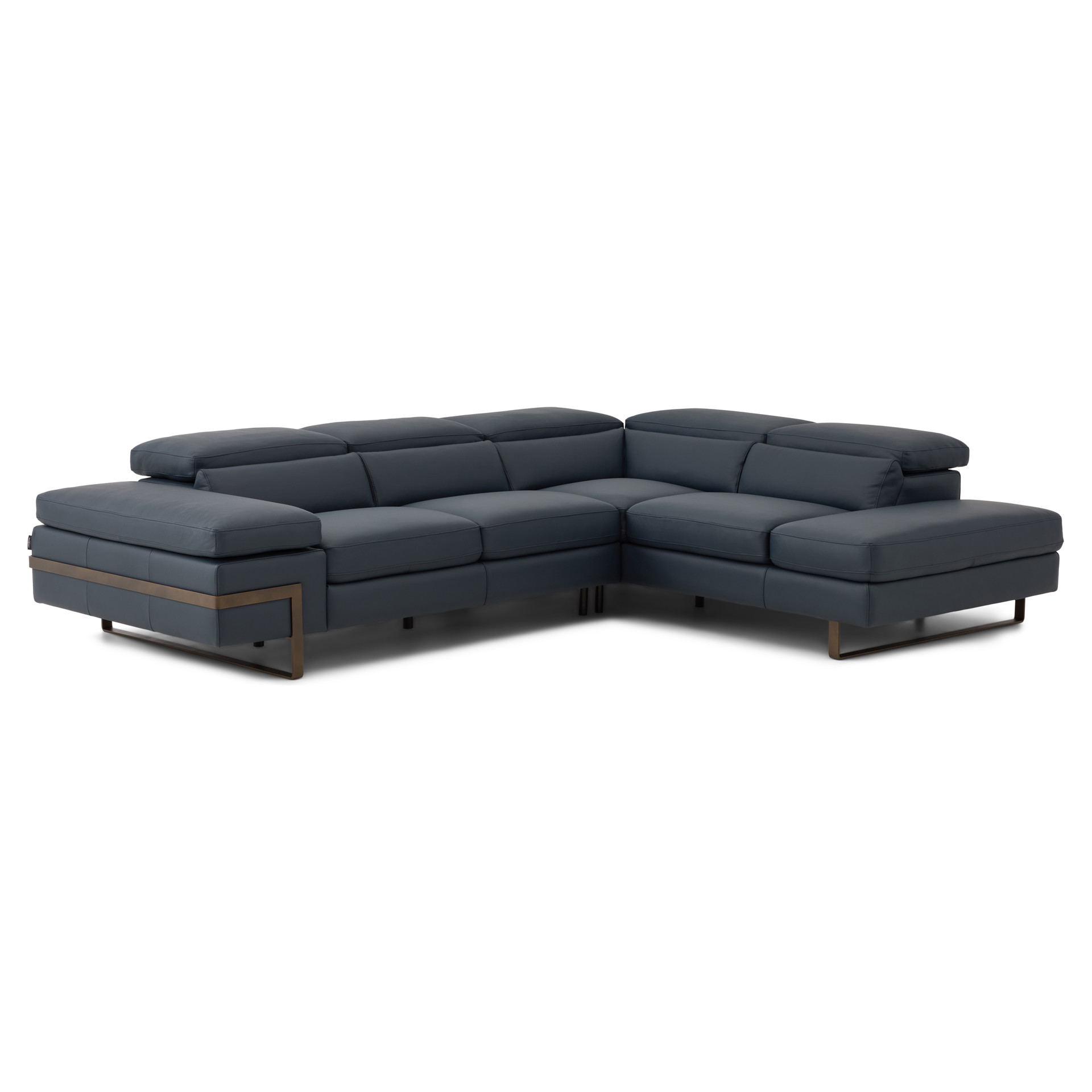 ◆Chubasco◆ MEDINA CM3003 DARK BROWN Best Genuine Leather Sectional with Adjustable Headrests