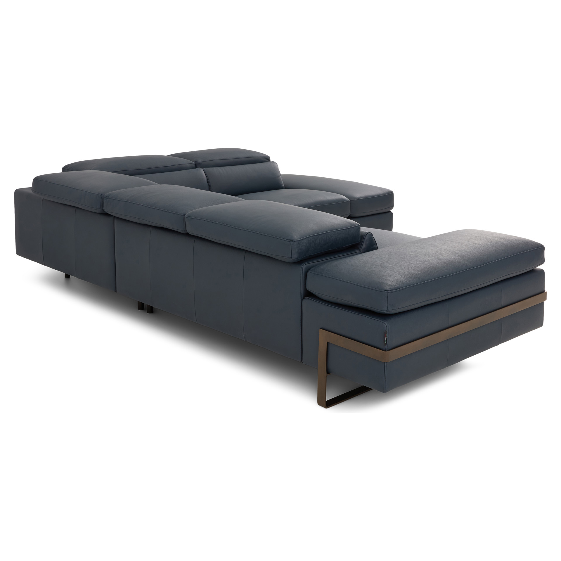 ◆Chubasco◆ MEDINA CM3003 DARK BROWN Best Genuine Leather Sectional with Adjustable Headrests