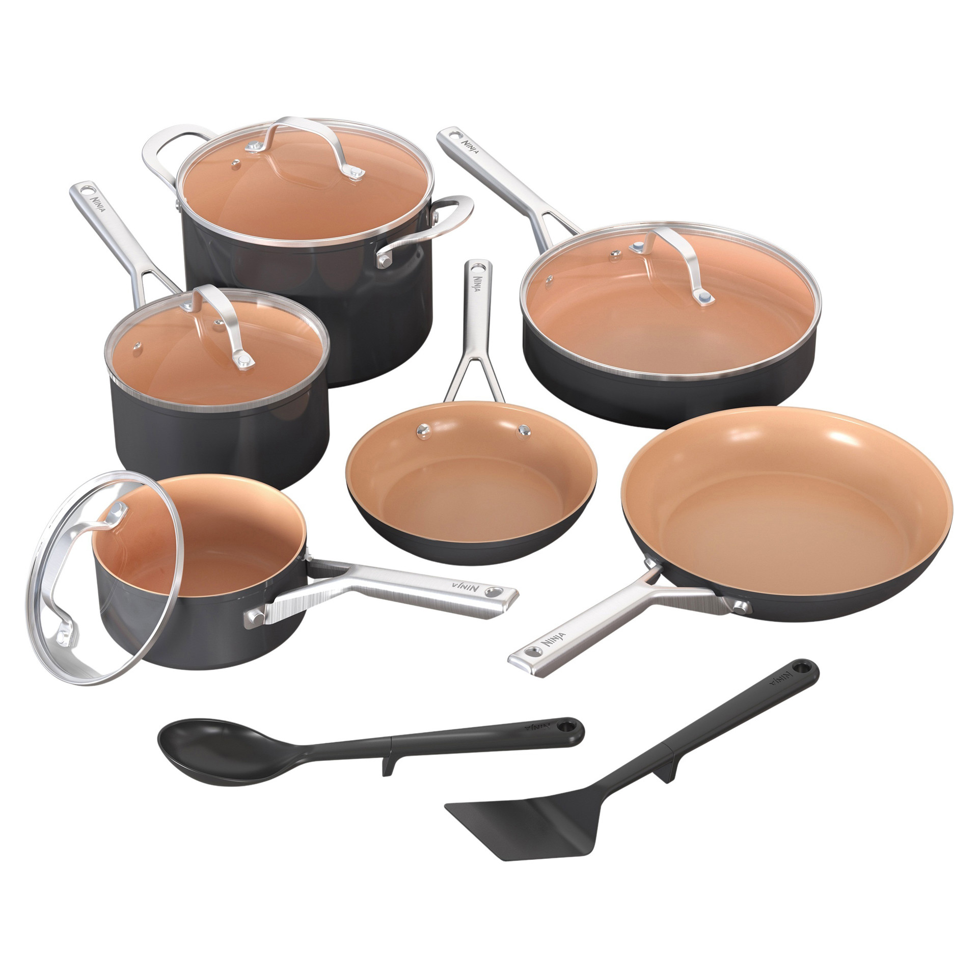 Extended Life Essential Ceramic 12-Piece Cookware Set Shark Ninja