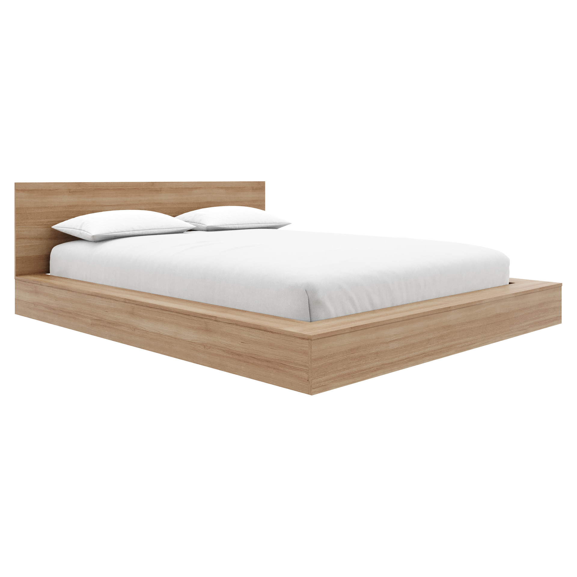 Kanso Low Platform Bed with Headboard (Queen) Nexera 246088 | Tanguay
