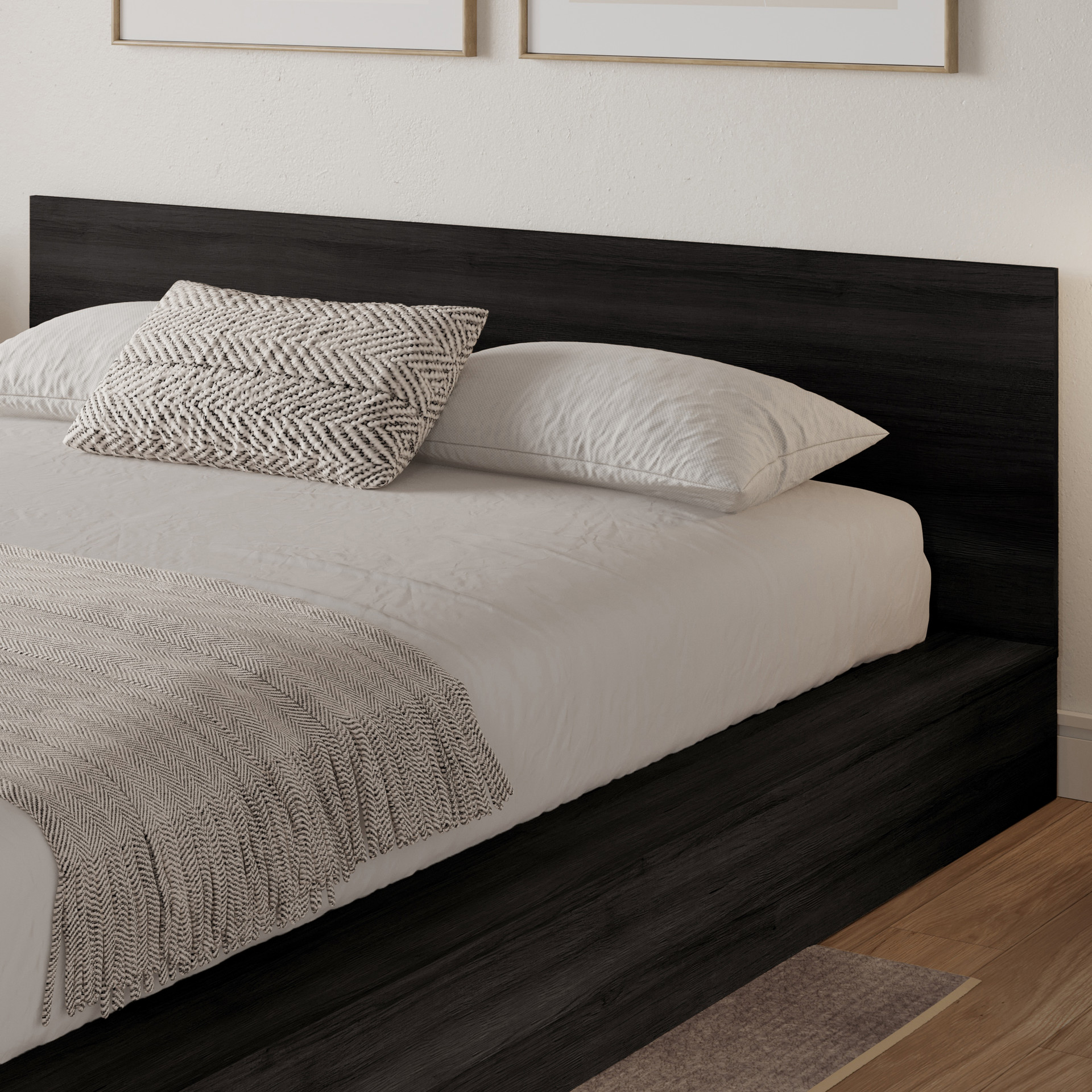 Kanso Low Platform Bed with Headboard (Queen) Nexera 246091