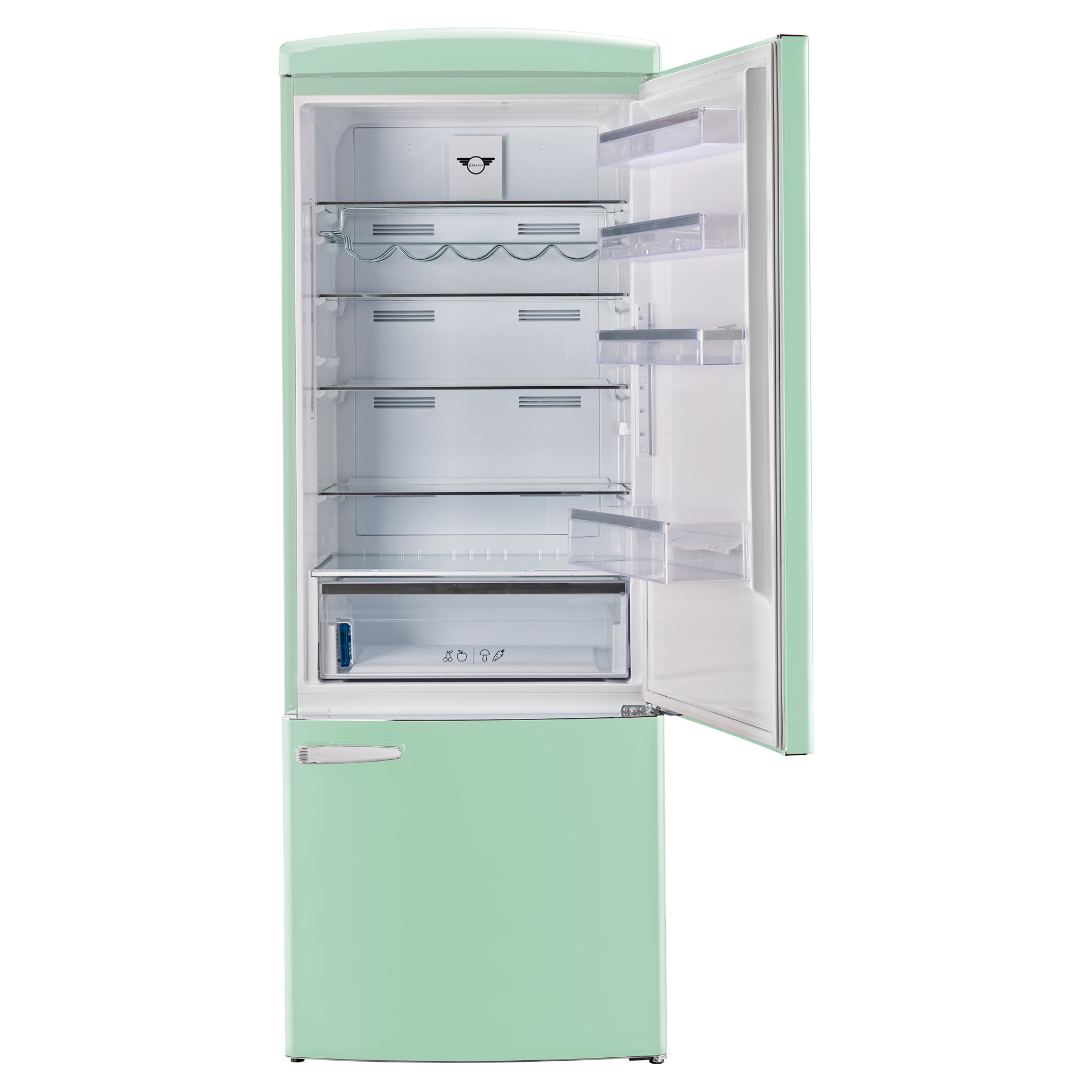 Pièce unique 16.7 cu. ft. Retro-style Bottom Freezer Refrigerator Unique
