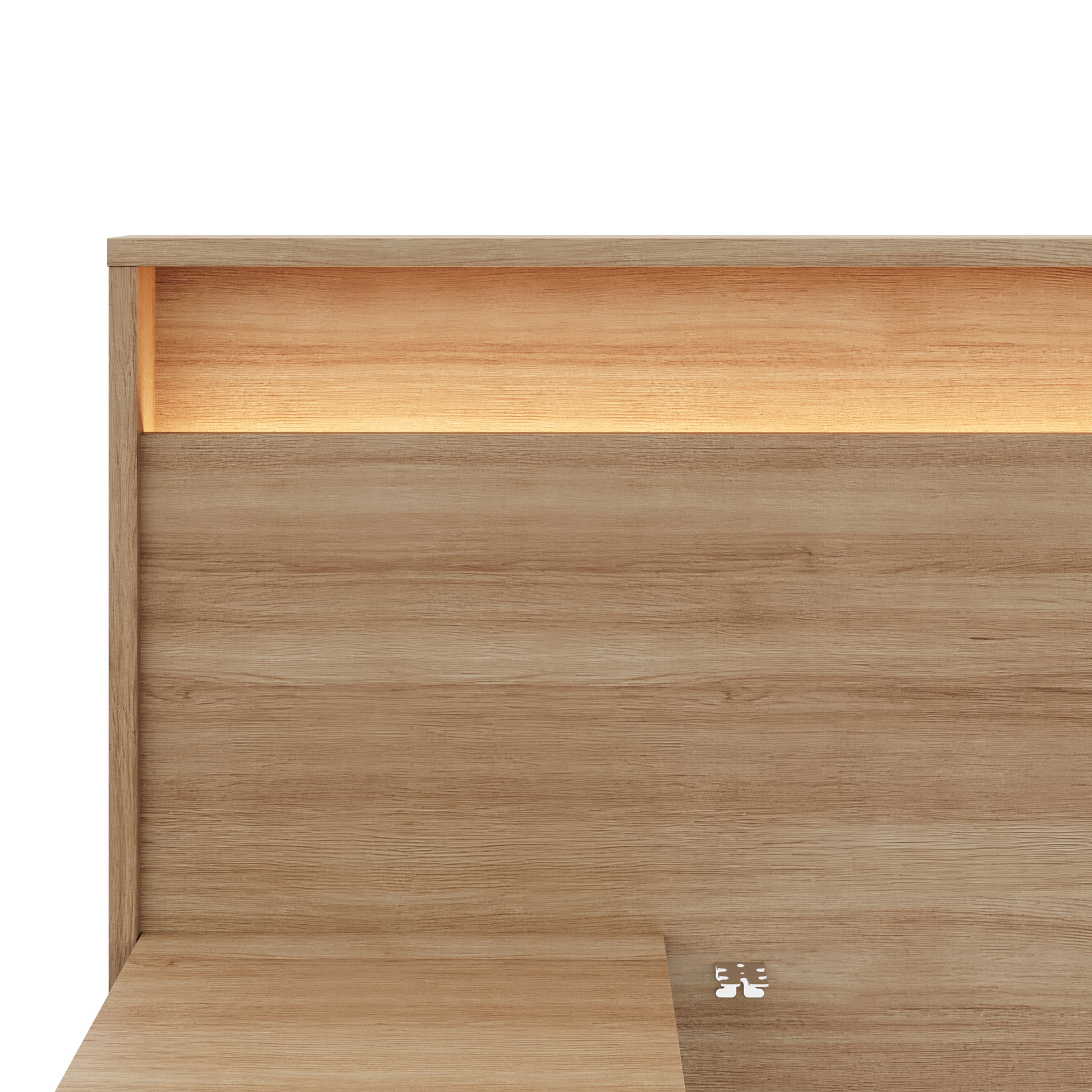 Headboard with Integrated Shelves and Lighting (Queen