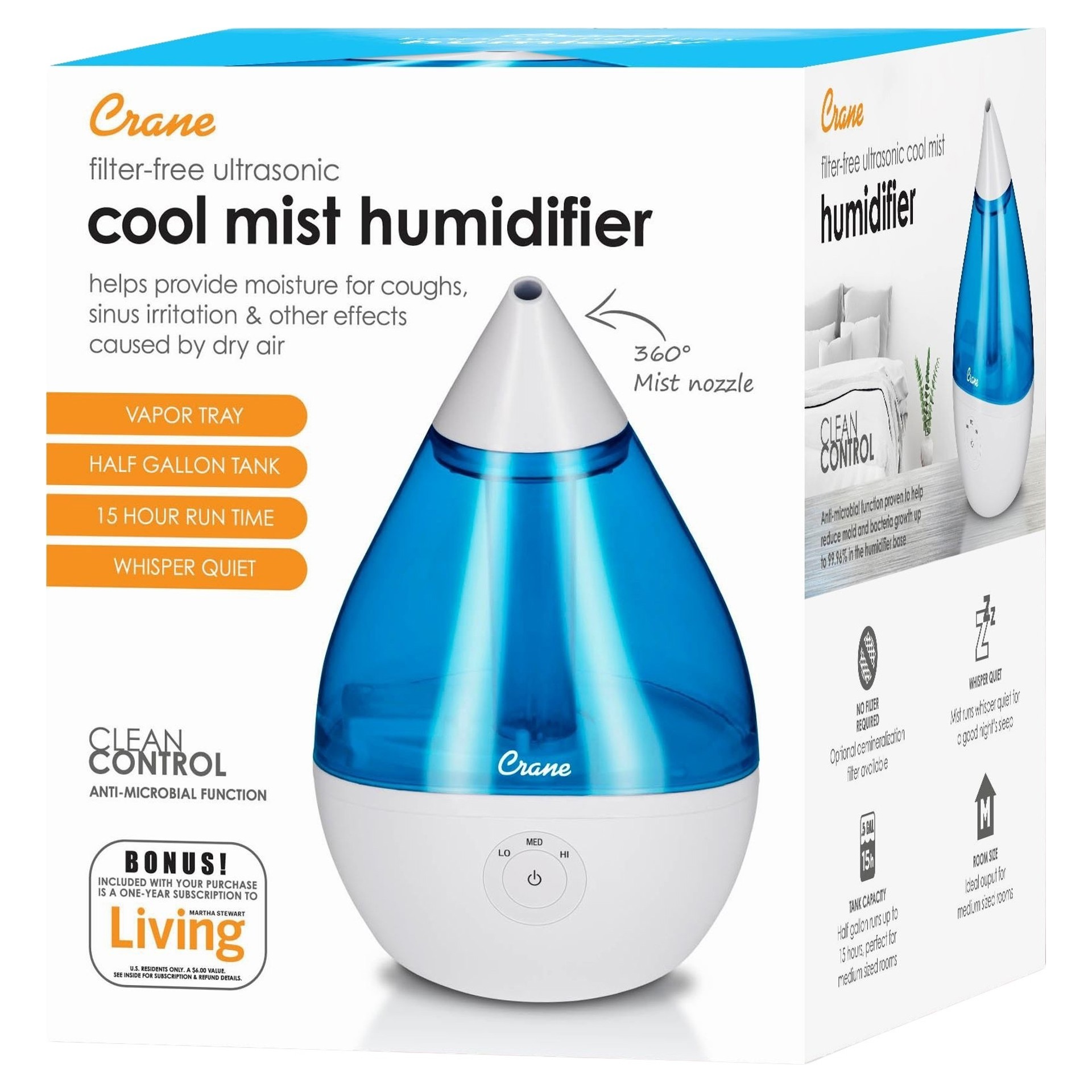 kao Ultrasonic Cool Mist Humidifier 1.89L Crane EE5302S | Tanguay