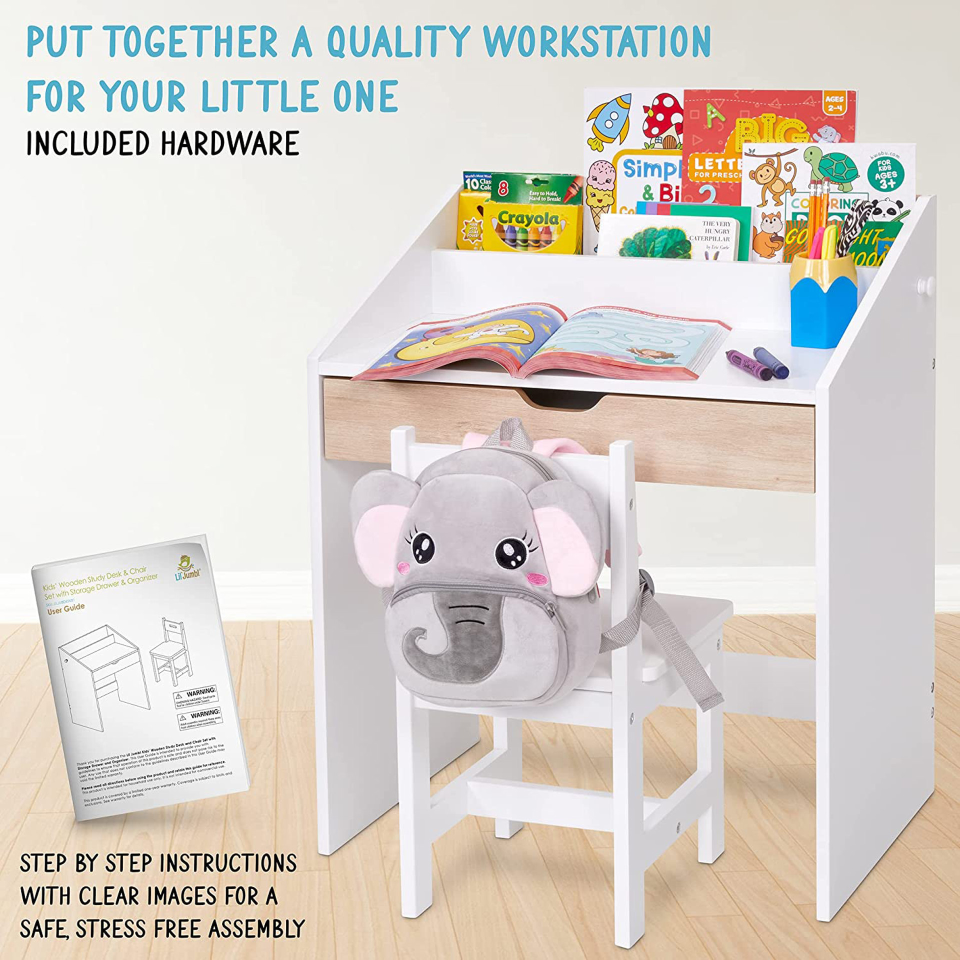 Bureau Et Chaise D’école 1:12 En Bouleau – Table Ouverte Rabattable Pour Maison De Poupée – Miniature à Personnaliser