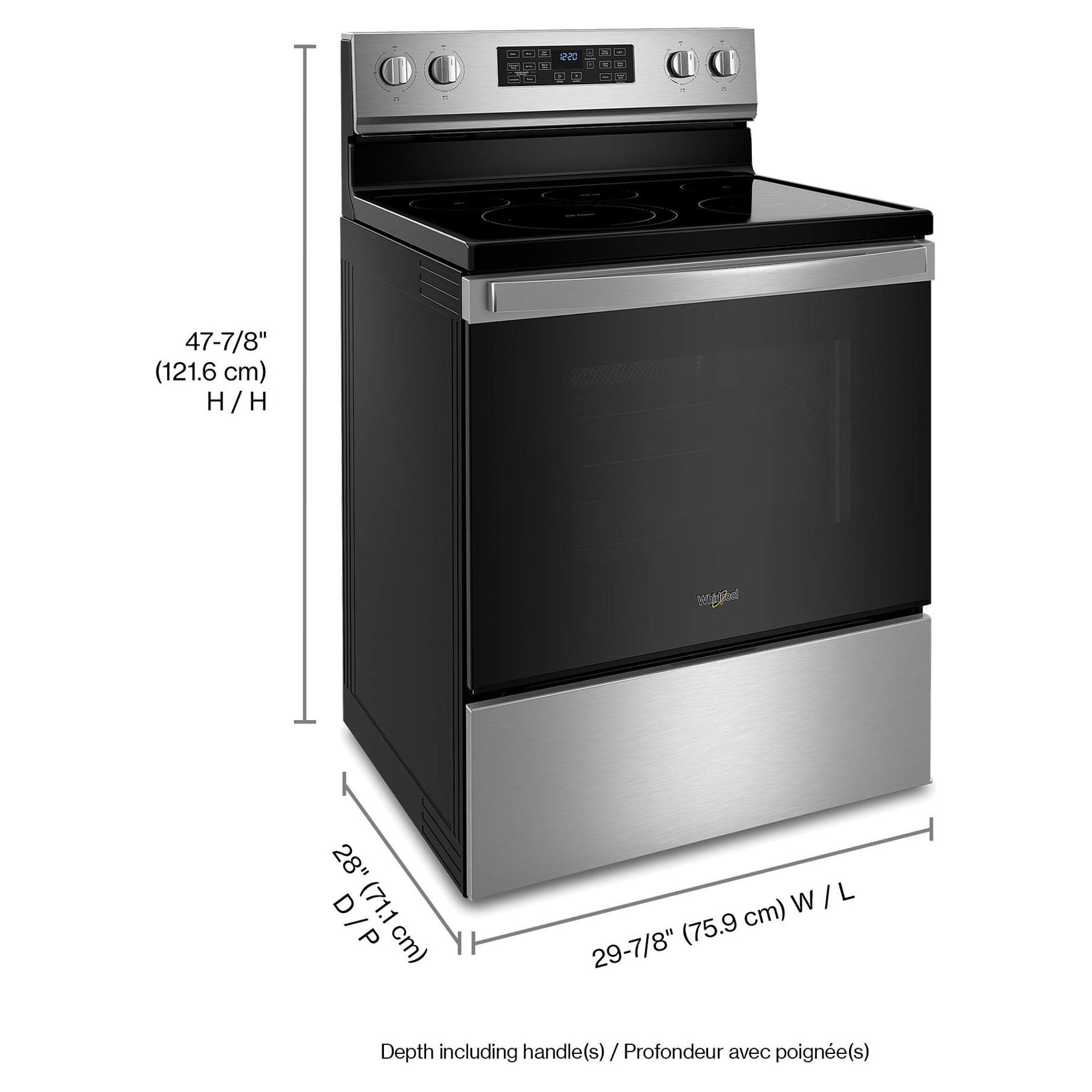30" Ceramic Top Range with SelfCleaning Oven Whirlpool YWFE550S0LZ