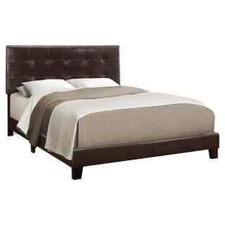 592 Collection Brown Faux Leather Upholsterd Bed (Queen)