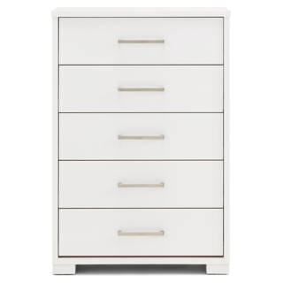 Panama High Gloss White Tall 5-drawer Chest NCA PANAMA-CH | Tanguay