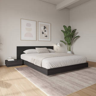 Satori Brown Oak Platform Bed with Headboard - Queen Nexera 306088