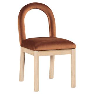 Meridian Furniture - Conrad Cognac Velvet Dining Chair - Brown - Thumbnail 4