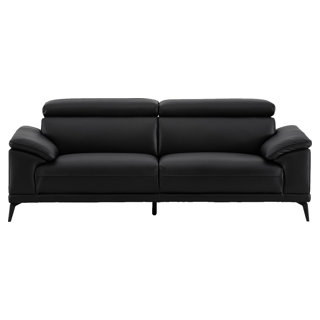Sofa fixe en cuir noir