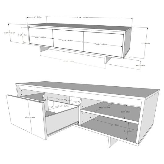 Rustik TV Stand 60