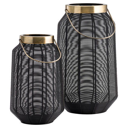 Castello wire brushed gold trim 16.5h lantern Torre & Tagus