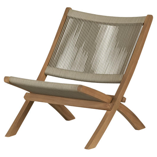 Wood and Rope Outdoor Lounge Chair South Shore 15183
