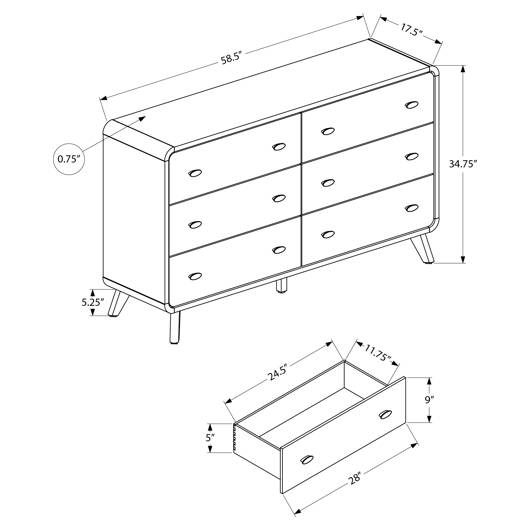 Drawer サキソニージレ36サイズ Series I 523 6-drawer Double Dresser Collection privée I 5231