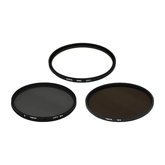Trousse 3 filtres UV/polarisant 58mm Hoya Nadel