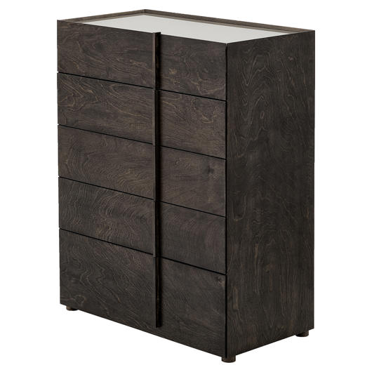 Commode 5 tiroirs verre laqué Huppe