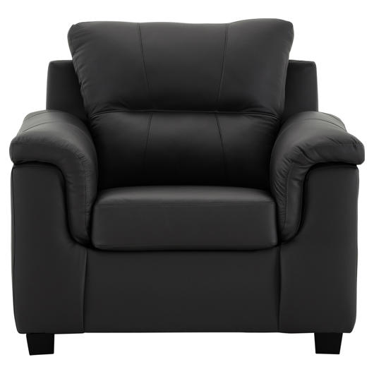 Fauteuil en cuir et similicuir Aman