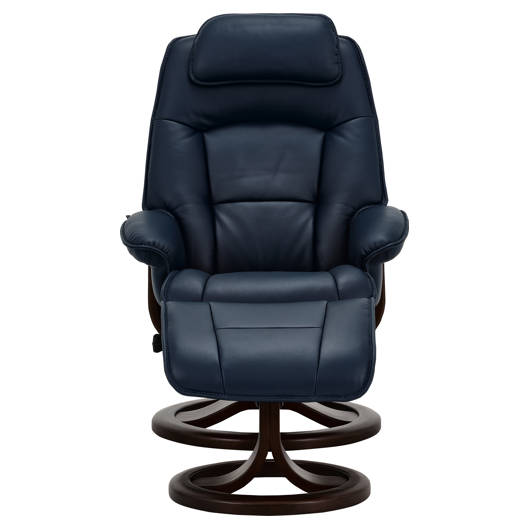 Fauteuil et tabouret en cuir Fjords