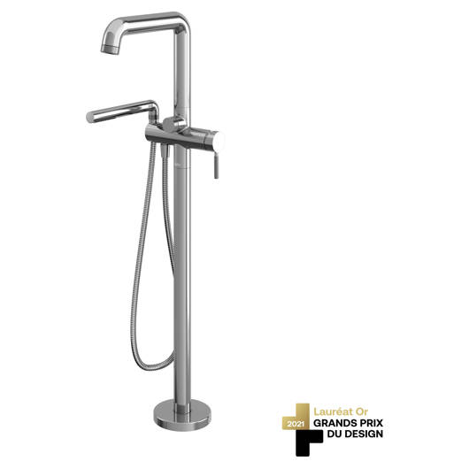 Robinet autoportant pour baignoire avec douchette Preciso brut inclus - Chrome Kalia